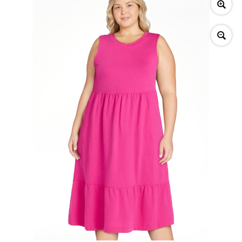 Time and Tru Women’s Prissy PinkTiered Dress Size Large NWT